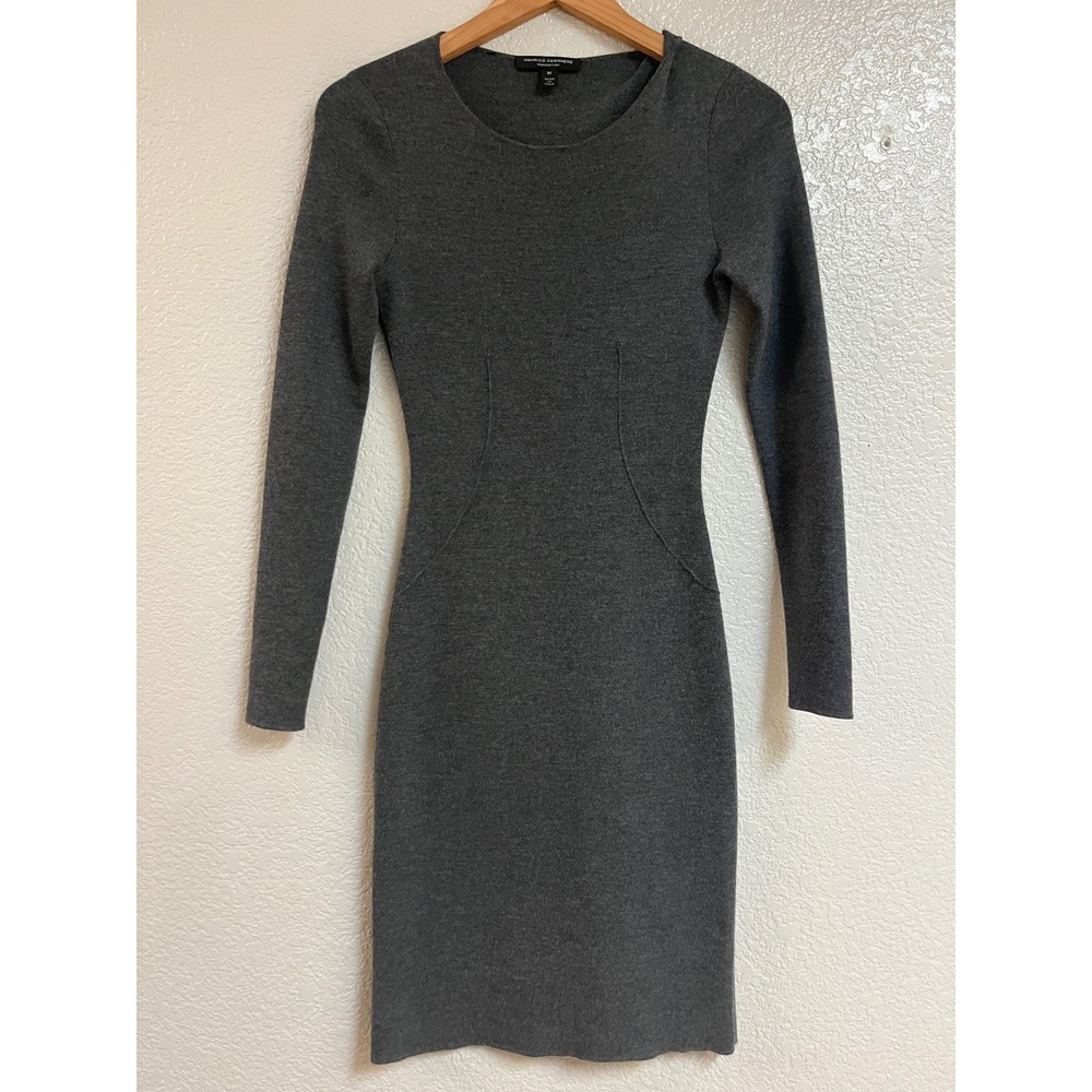 MANRICO Cashmere Manhattan Grey Sweater Dress 100% Cashmere Italy Long Sleeve M